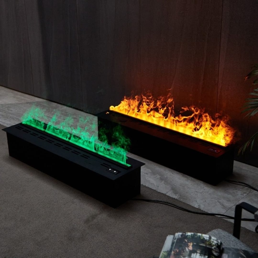 3D water steam fireplace