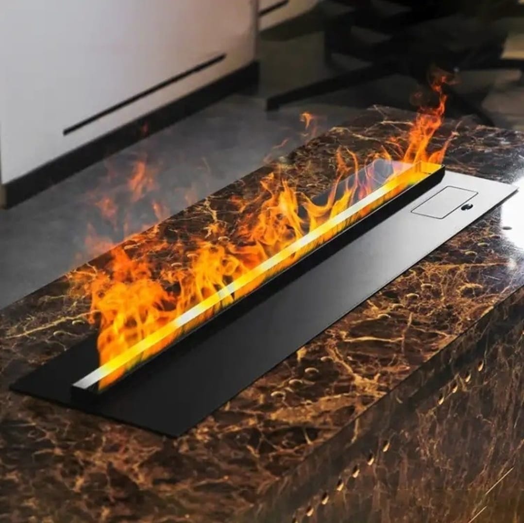 3D water steam fireplace