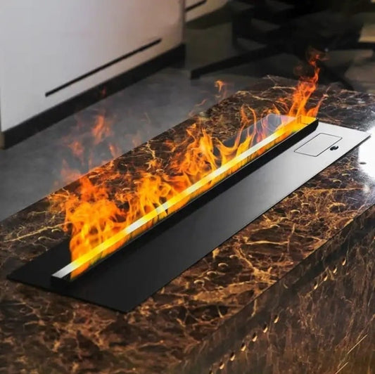 3D water steam fireplace