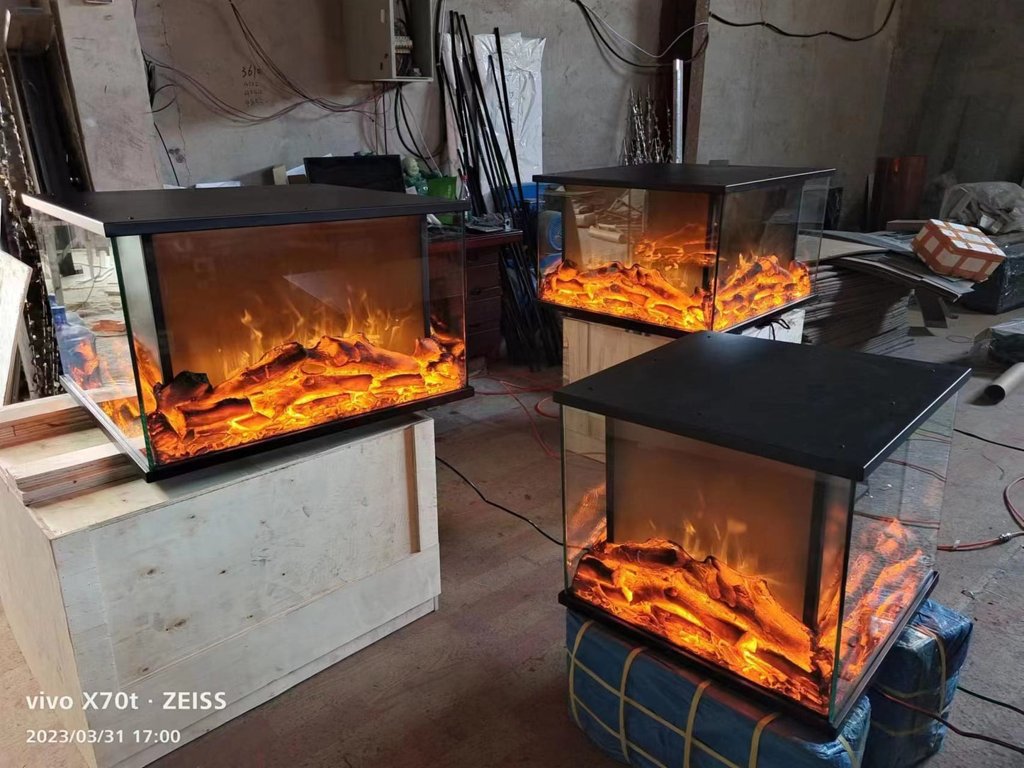 3 Sided fire display